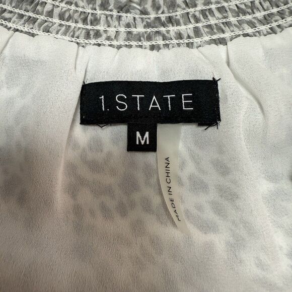 1.State Revolve Maxi Dress Jaime Shrayber Printed High-Low M Gray Leopard Print - Picture 14 of 16